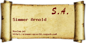 Simmer Arnold névjegykártya